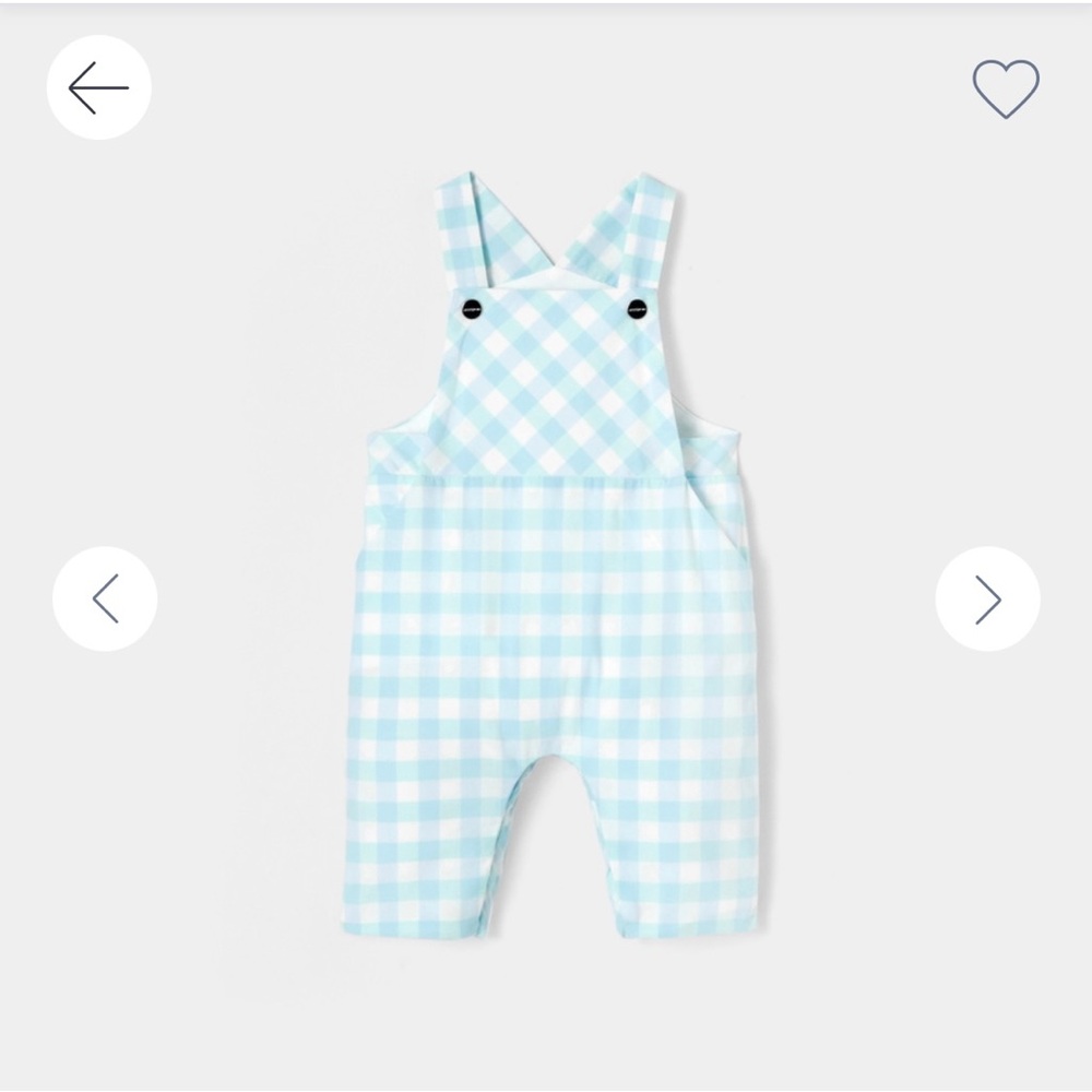 Jacadi Overalls Blue/White Gingham -6M